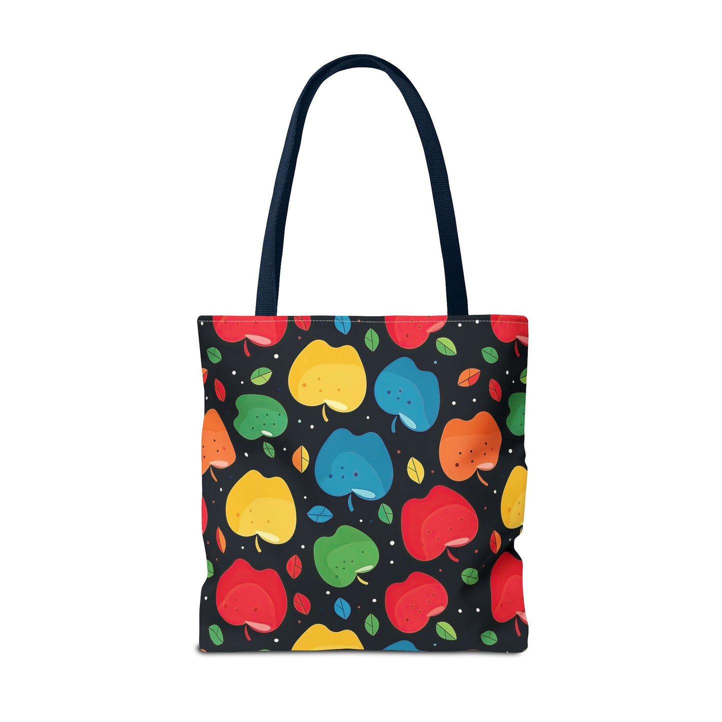 All-Over Apple Print Personalized Tote Bag — Durable Everyday Carry (3 Sizes, 5 Handle Colors)
