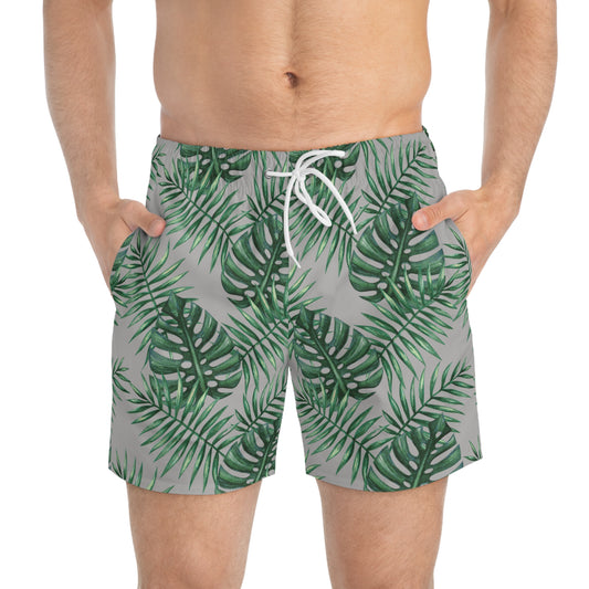 Grey Tropical Bliss Swim Trunks (AOP)