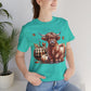 Autumn Highland Cow Charm Unisex Jersey Short Sleeve Tee