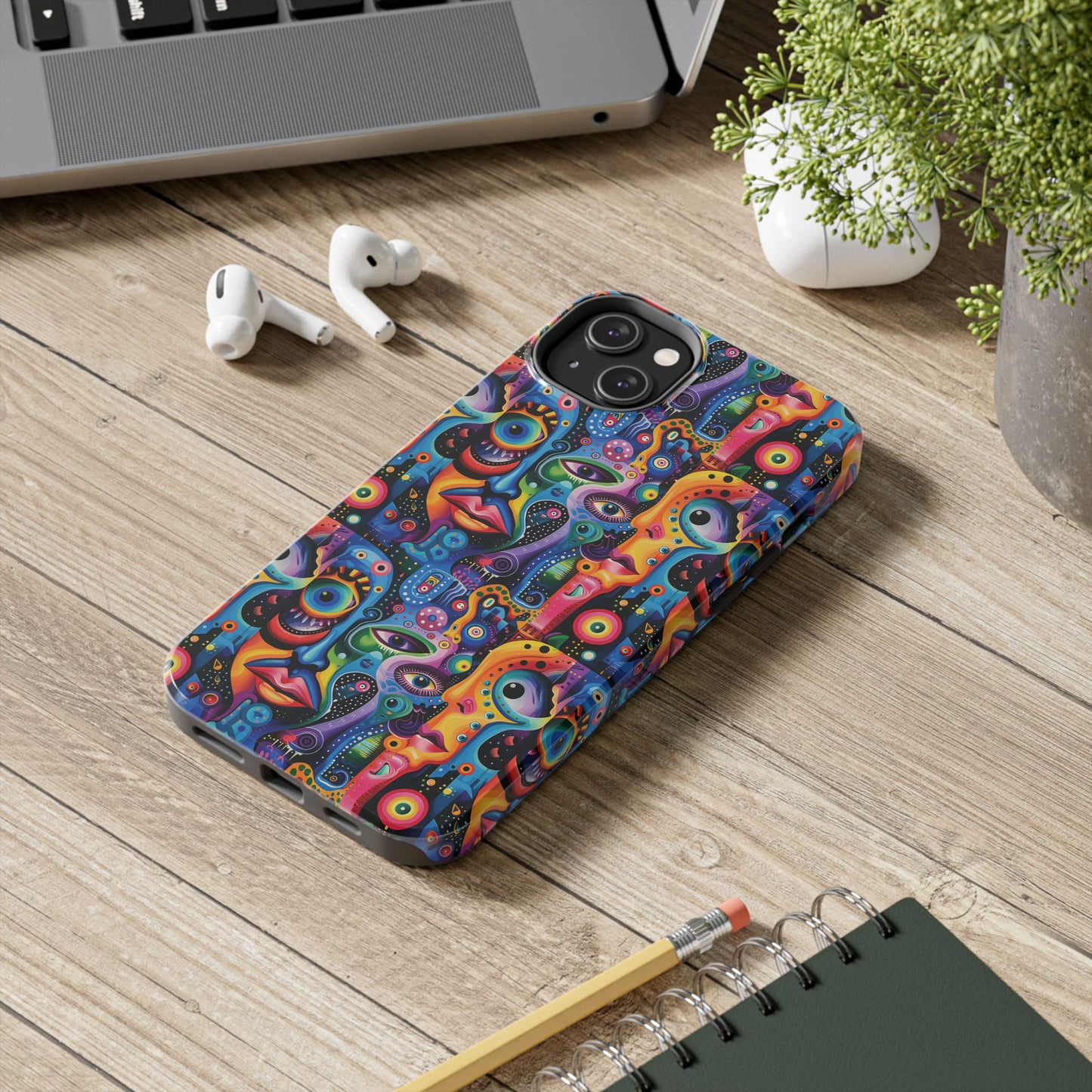 Psychedelic Visions Vibrant Art iPhone and Samsung Phone Case - Stylish Tough Case for Artists & Creatives.