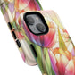 Tulip Glow Tough iPhone Magnetic Case, Floral Design, Spring Gift, Durable Protection, Smartphone Accessories, MagSafe Accessories, Stained Glass Tulip Gift
