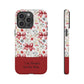 Personalized Rosette Coquette Phone Case - Custom Name/Message 'I Am Stronger Than The Storm' Floral Bow Protective Case