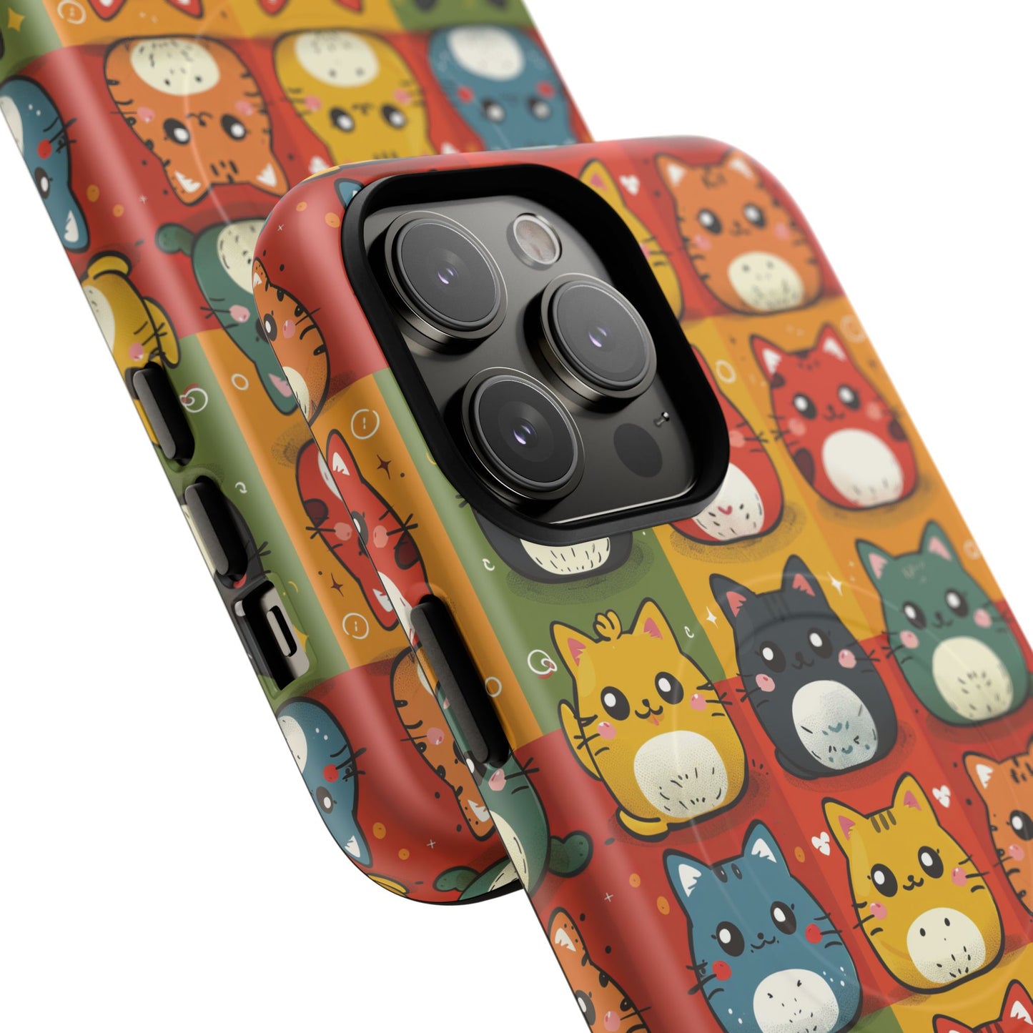 Cute Kawaii Cat iPhone Case, Tough Magnetic iPhone Case, Animal Lover Gift, Kawaii iPhone Cover, Fun Cat Design