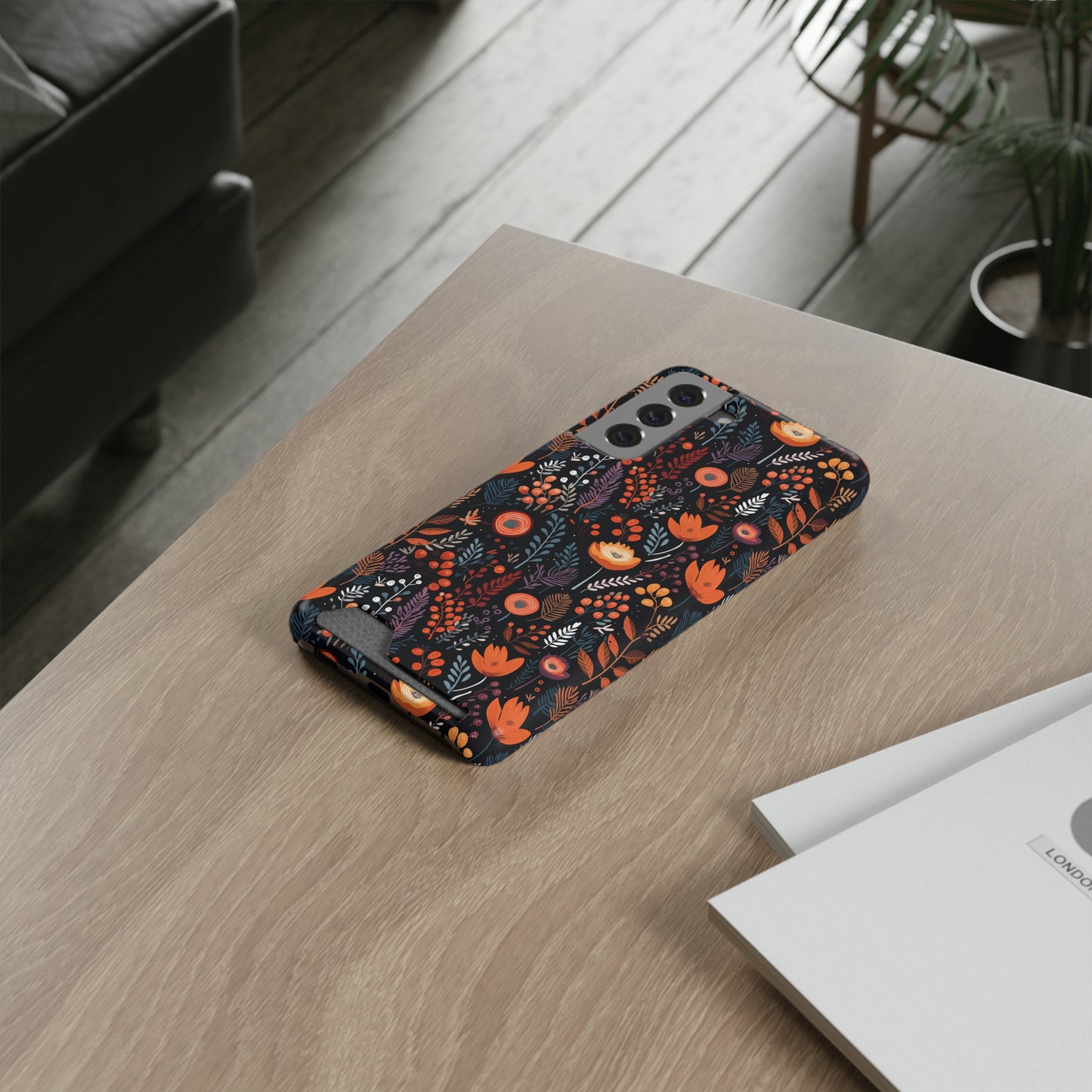 Autumn Bloom Samsung and iPhone Case With Card Holder