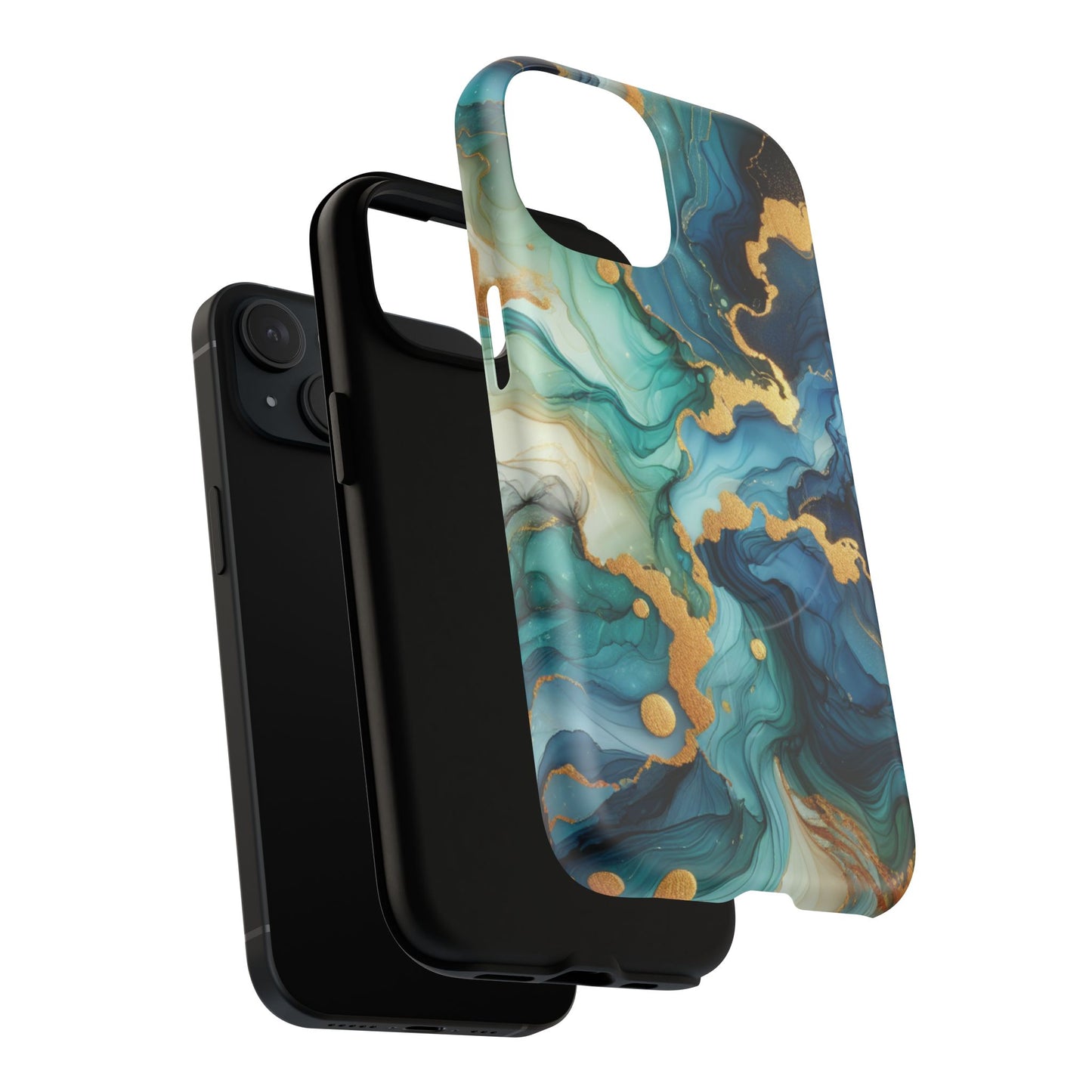 Ocean Quartz Luxe Marble Pattern Tough Magnetic iPhone Case, Phone Accessories, Luxury Gift, Durable iPhone Cover, Unique Design for iPhone Users.