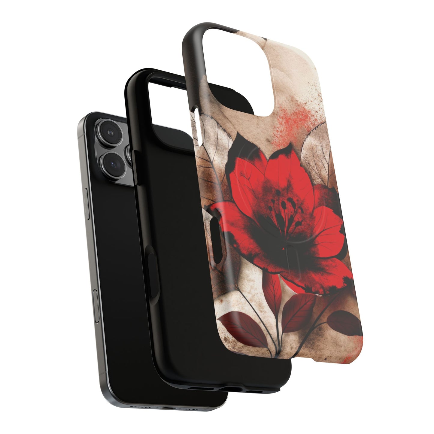 Velvet Petal Storm Tough iPhone Magnetic Cases - Stylish Protection for Your Device, Gift for Nature Lovers, Ideal for Birthdays, Holidays
