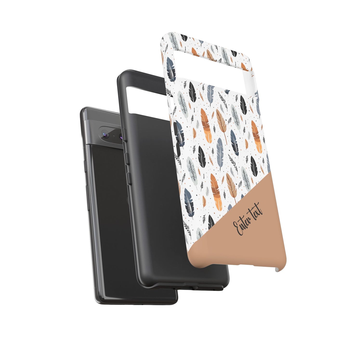 Personalized Whispering Feathers Tough Case — Dark Feather Protective Phone Case for Samsung & Google