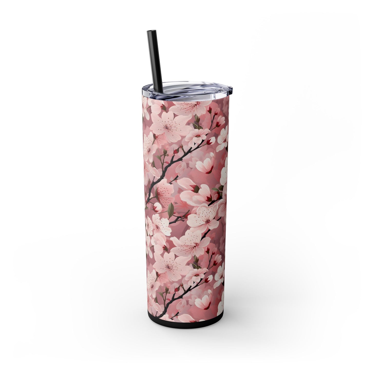 Cherry Blossom Skinny Tumbler with Straw - 20oz Floral Drinkware