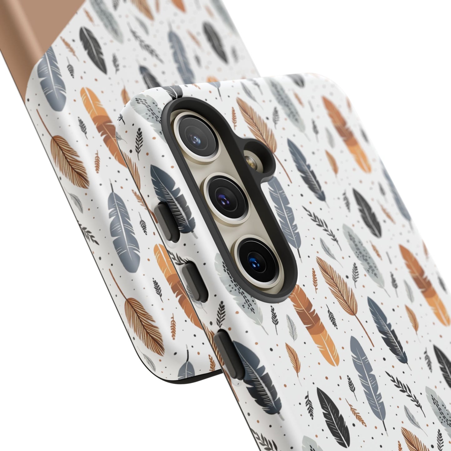 Personalized Whispering Feathers Tough Case — Dark Feather Protective Phone Case for Samsung & Google