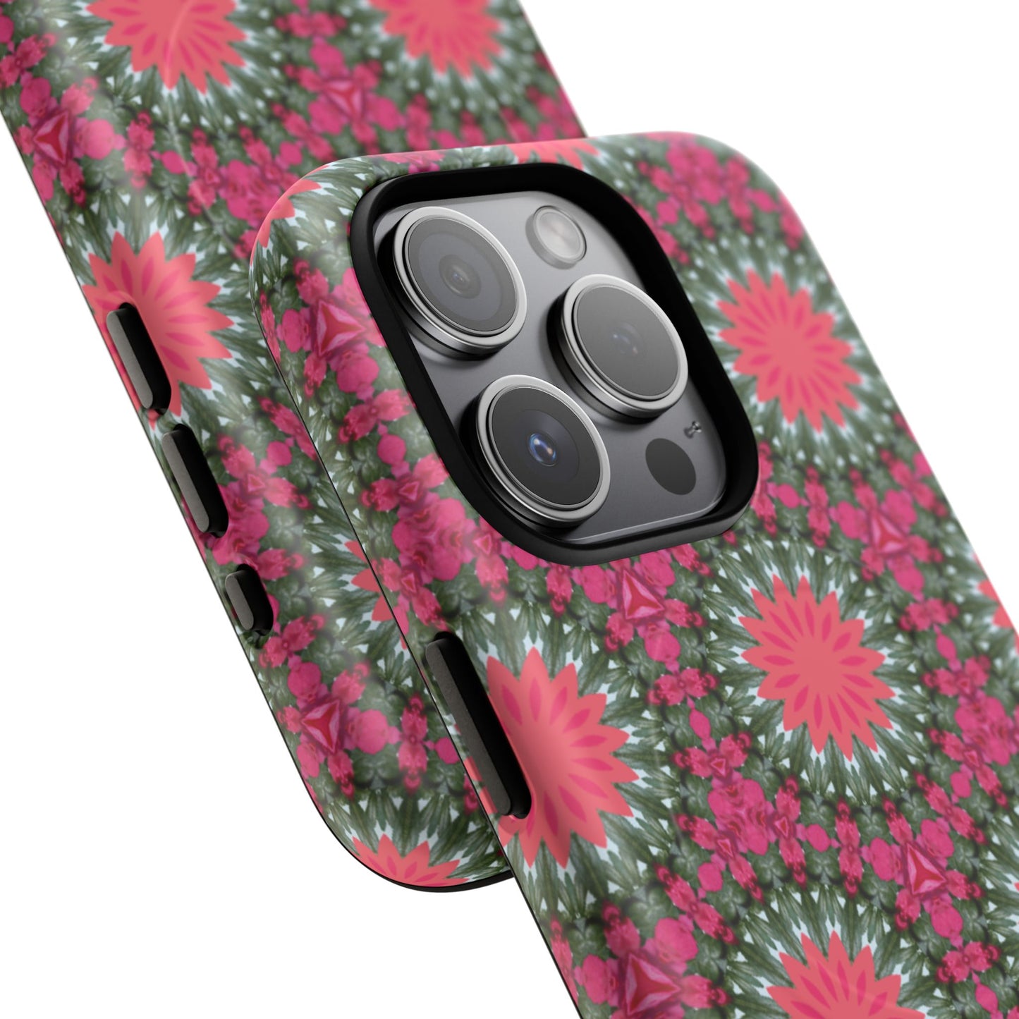 Floral KaleidoBloom iPhone Case, Tough Magnetic Cases, Floral iPhone Cover, Stylish Tech Accessory, Durable Design, Vibrant Gift Idea