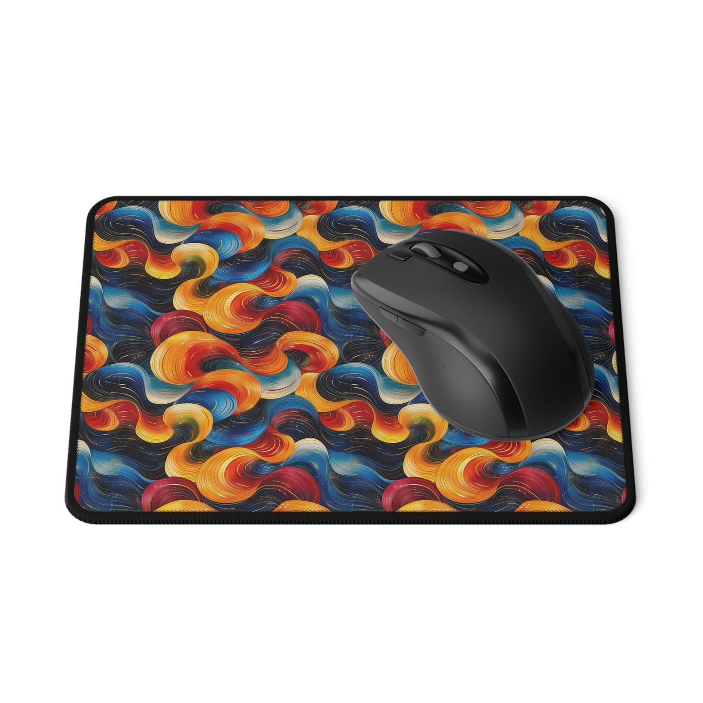 Cosmic Swirl Colorful Wave Non-Slip Gaming Mouse Pad - Perfect for Gamers and Home Offices.
