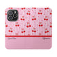 Personalized Cherry Blossom Dreams Flip iPhone and Samsung Cases — Wallet Folio with Name & Affirmation.