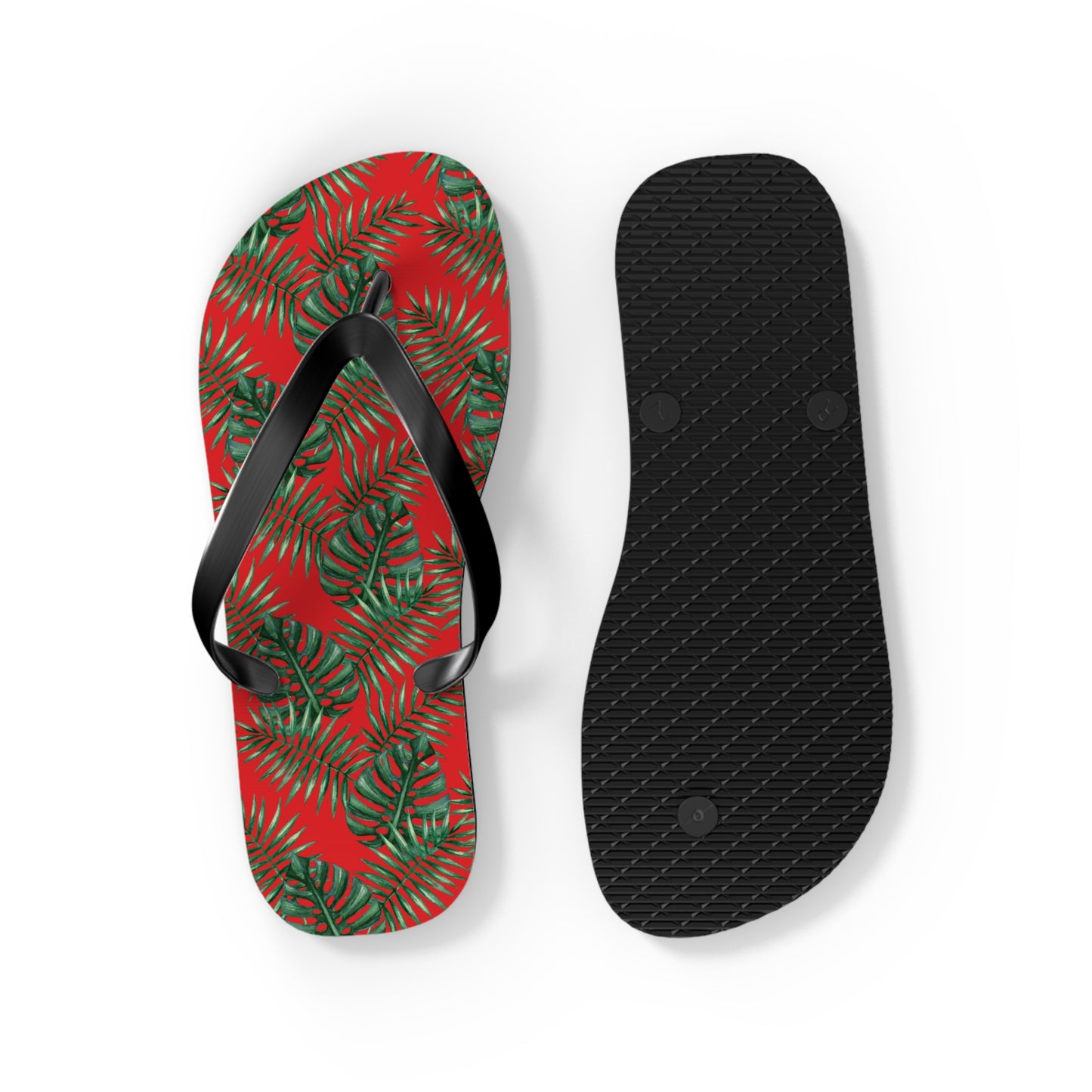 Red Tropical Bliss Flip Flops