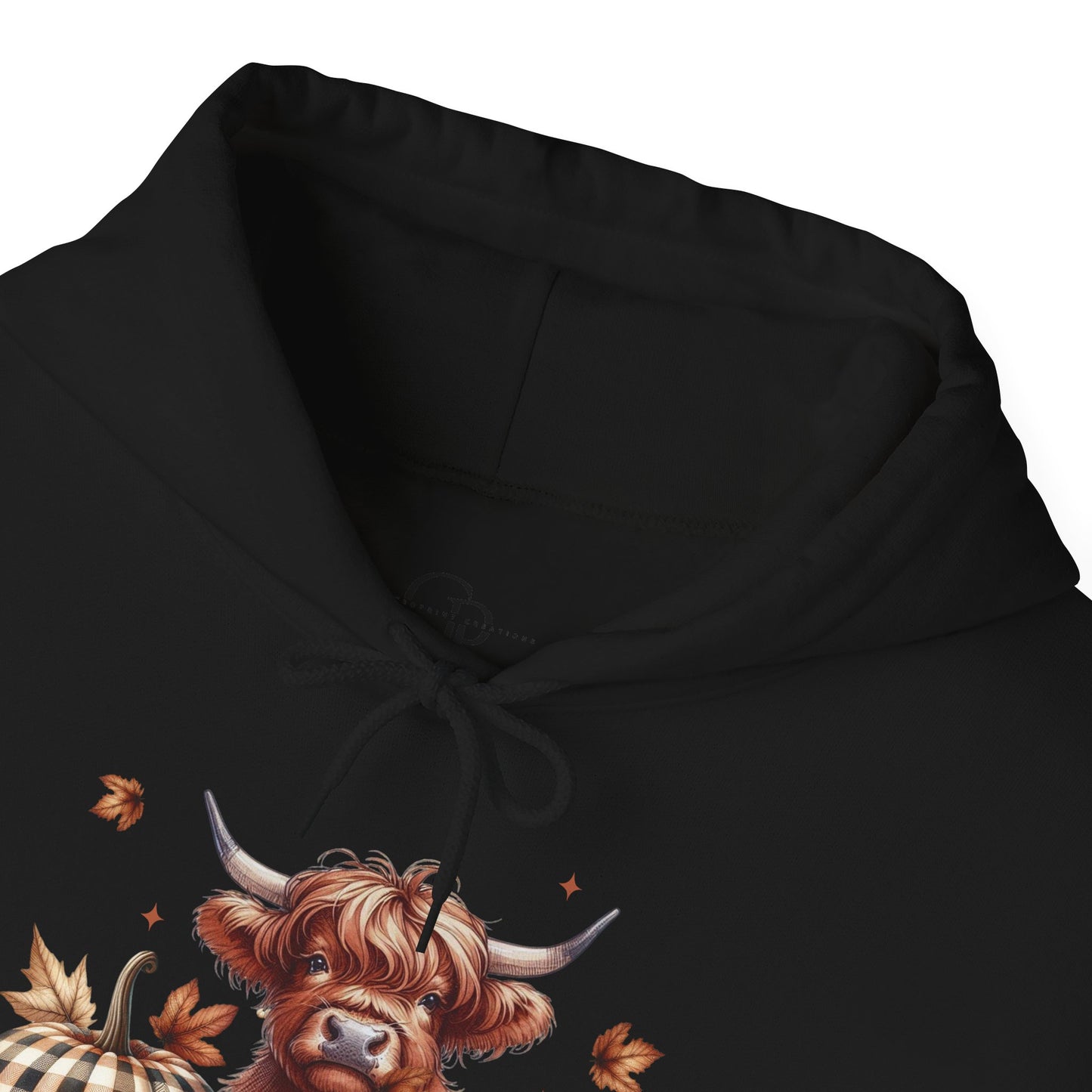 Autumn Highland Cow Charm Unisex Heavy Blend™ Hooded Sweatshirt