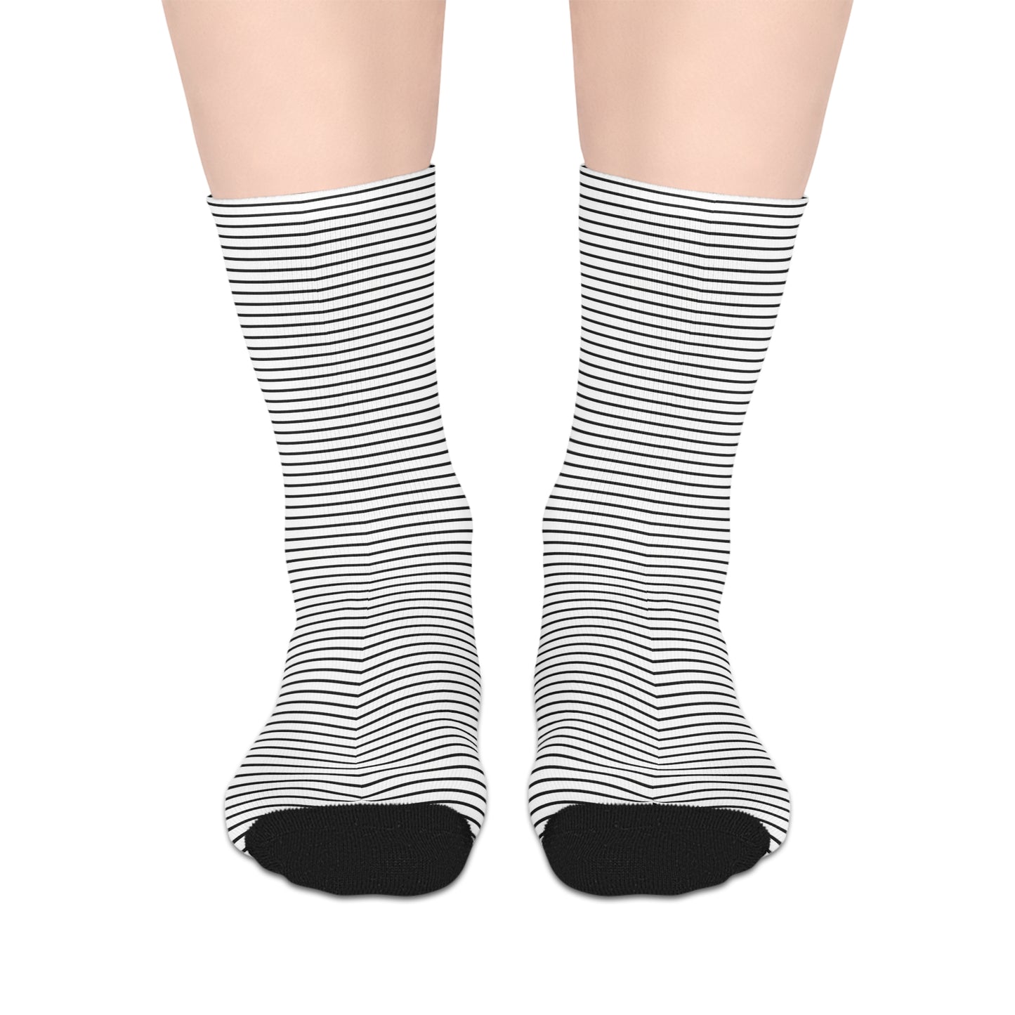 Monochrome Lines Mid-Length Socks