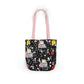 Personalized Black Composition Book Inspired Canvas Tote Bag with Colorful Straps, Cute School Bag, Eco-Friendly Tote, Back to School Shopping Bag, Teacher Gift Idea