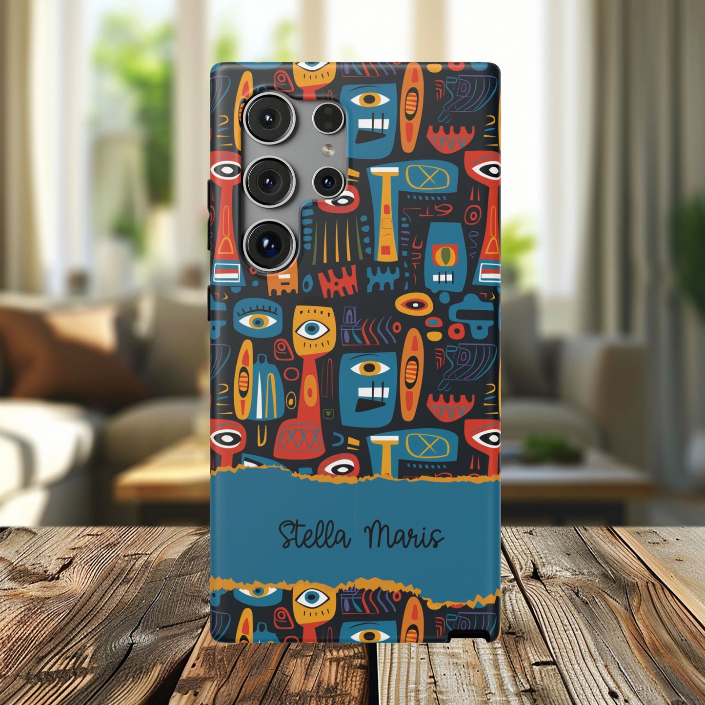 Personalized Colorful Abstract Faces Clear Impact-Resistant Case