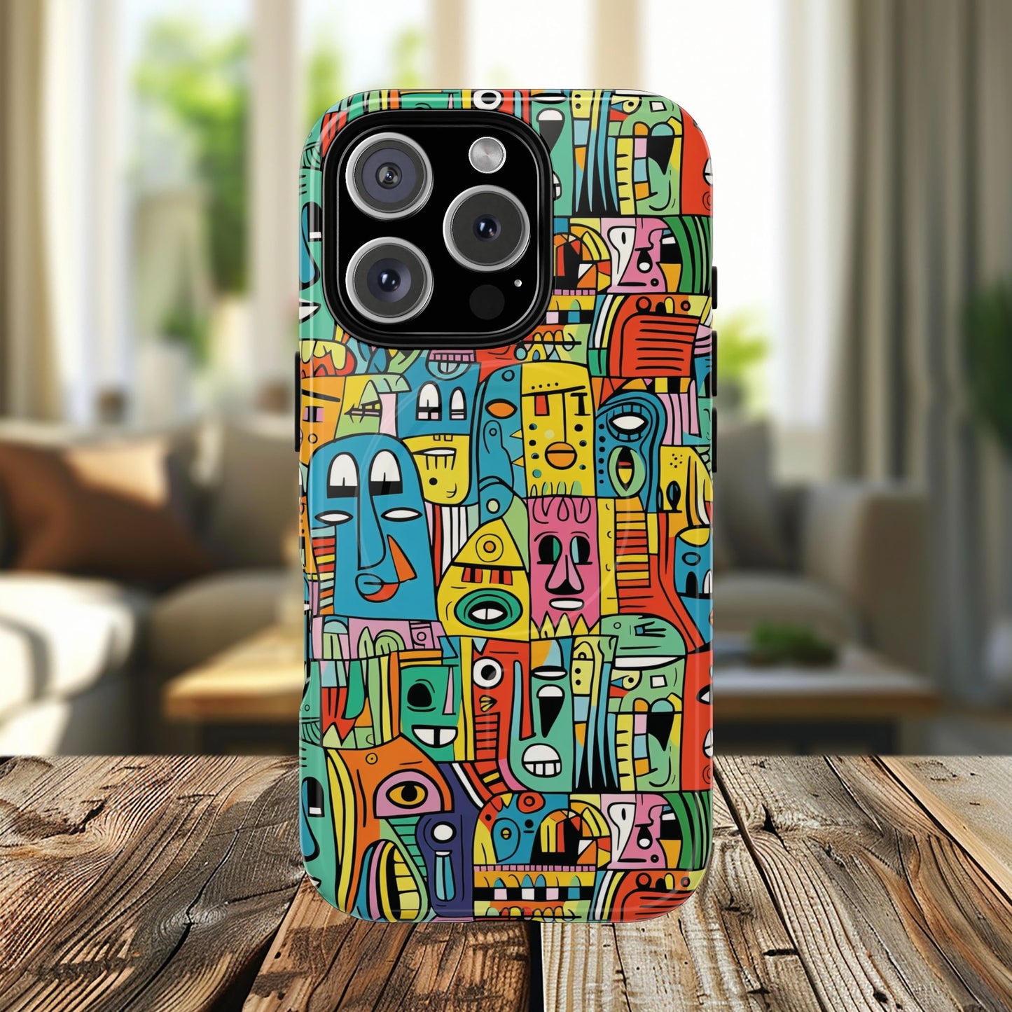 Vibrant Art Magnetic Phone Case, Colorful Protector, Unique iPhone Case, Gift for Artists, Trendy Tech Accessory
