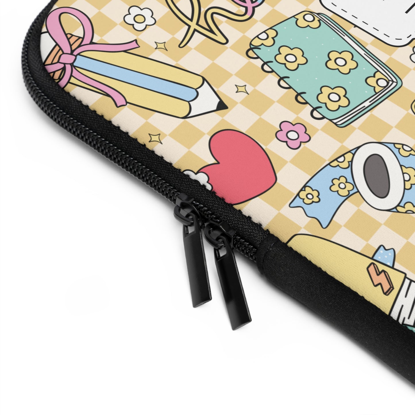 Personalized Doodle Daydream Laptop Sleeve with Composition Book Inspired Design, Customizable Tech Case, School Supplies, Gift for Students, College Essentials, Back to School