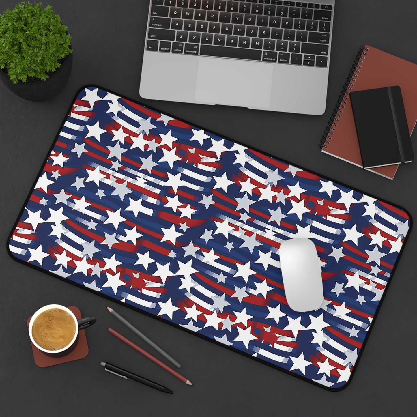 Patriotic Waves Desk Mat