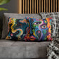 Psychedelic Visions Vibrant Abstract Art Pillowcase - Colorful Decorative Faux Suede Cushion Cover