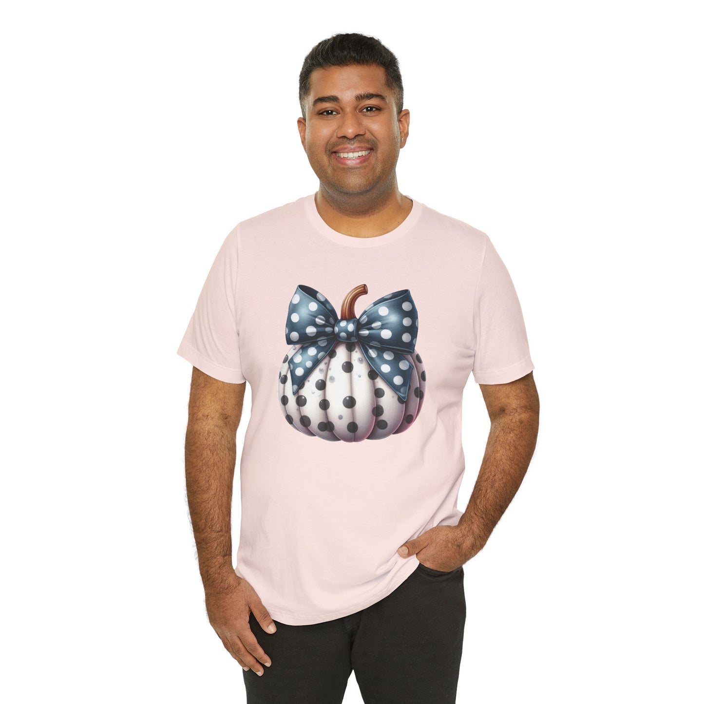 Polka Dot Pumpkin Charm Unisex Jersey Short Sleeve Tee