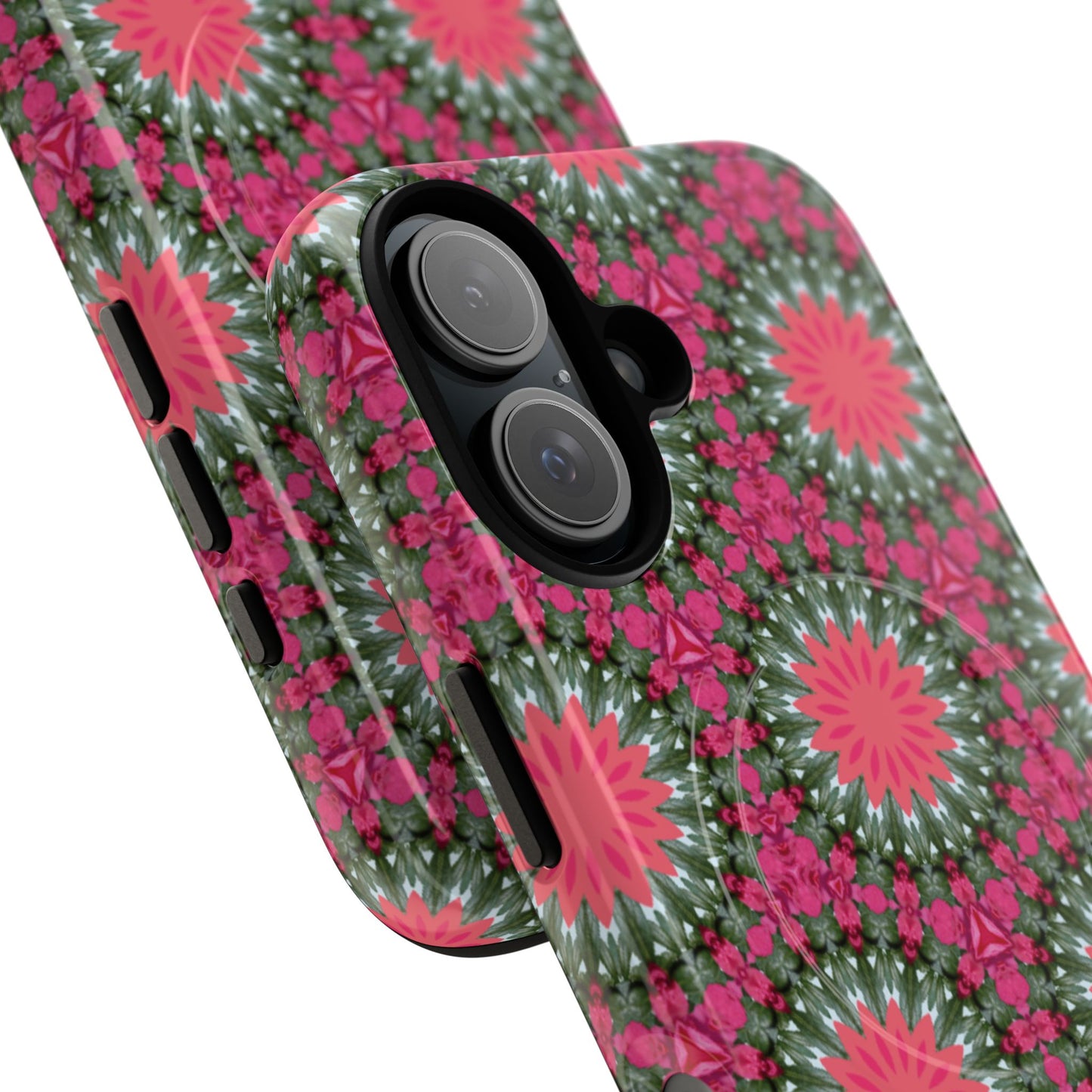 Floral KaleidoBloom iPhone Case, Tough Magnetic Cases, Floral iPhone Cover, Stylish Tech Accessory, Durable Design, Vibrant Gift Idea