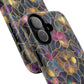 Chromatic Bloom Tough iPhone Magnetic Case, Tough iPhone Cover, Floral iPhone Accessory, Birthday Gift, Elegant Tech Decor, MagSafe Stained Glass Pattern.