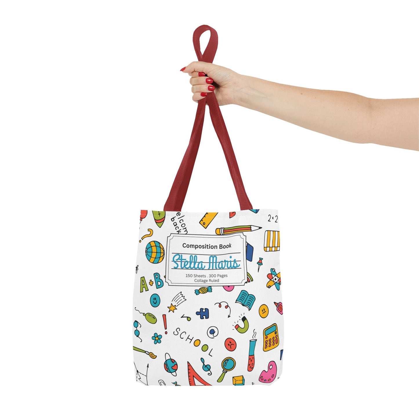 Personalized Classroom Couture Composition Book Inspired Tote Bag, Back to School Tote, Teacher Gift, Kids Bag, Custom Name Bag, Educational Accessories, Back to School Tote Bag.