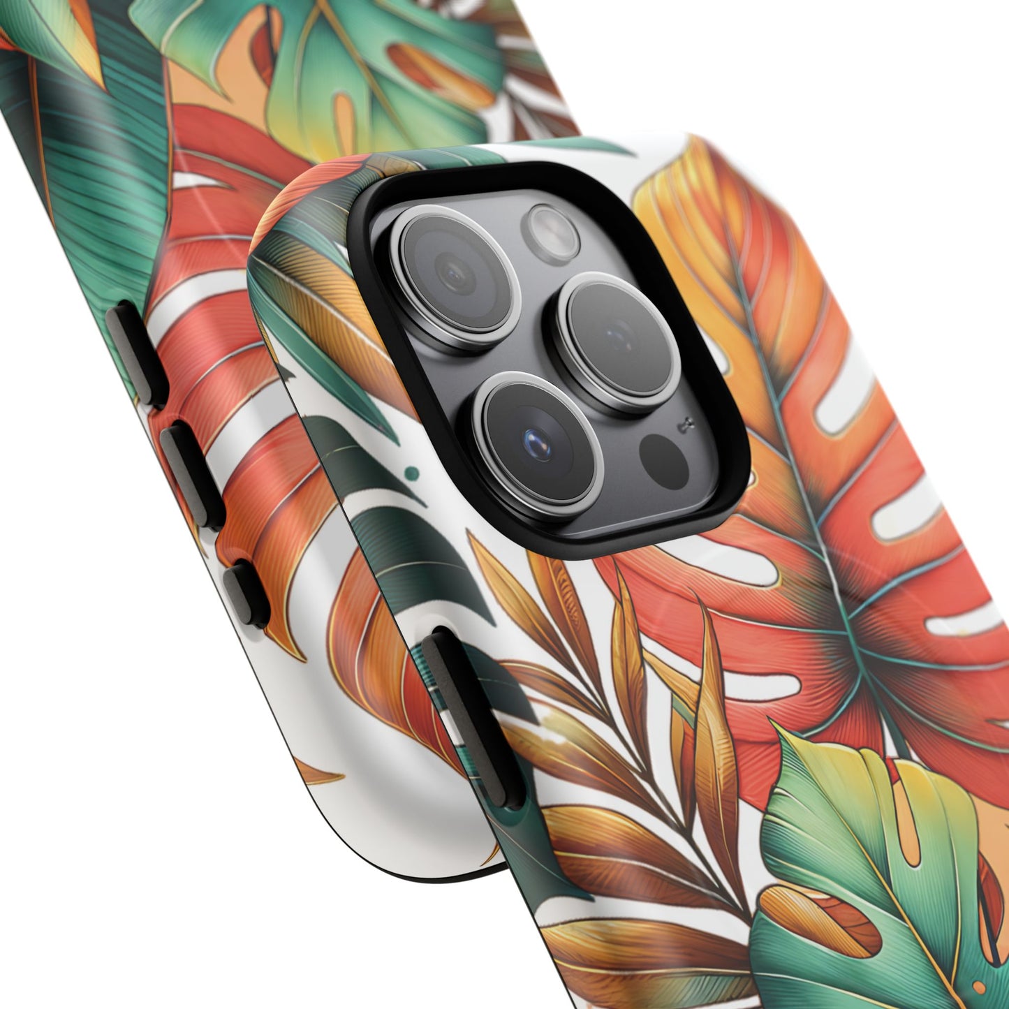 Tropical Monstera Leaf Phone Case - Stylish Tough Magnetic Cases, Floral Protection, Summer Vibe, Gift for Nature Lovers, Trendy Mobile Accessories