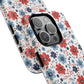 Patriotic Floral Dreams Tough Magnetic iPhone Cases, Durable, Stylish, Gift for Her, Protective Phone Cover, Spring Floral Design