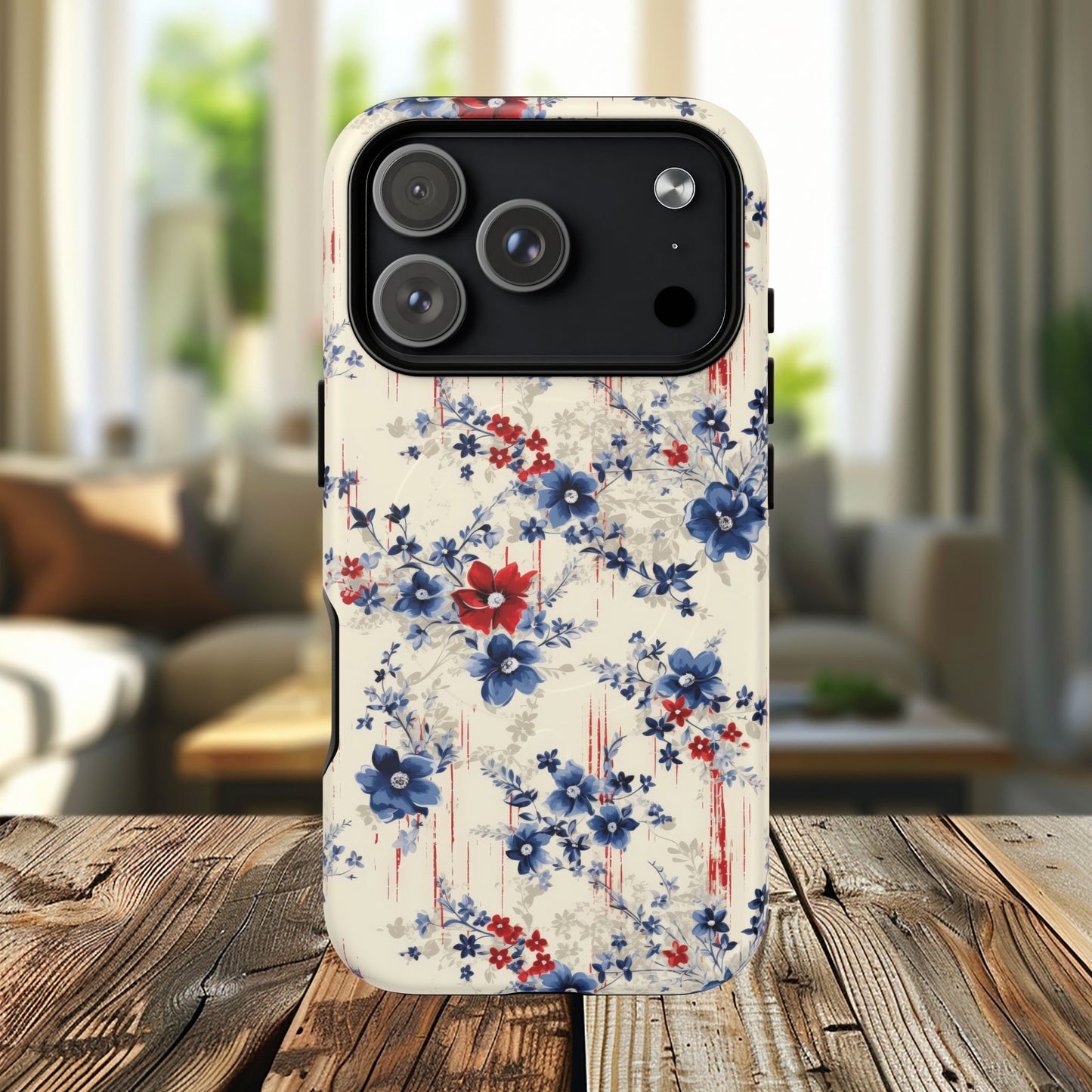Americana Blossom Drift Tough Magnetic iPhone Case - Durable, Chic, Personalized for Floral Lovers, Gift for Her, Spring Style, iPhone Accessories