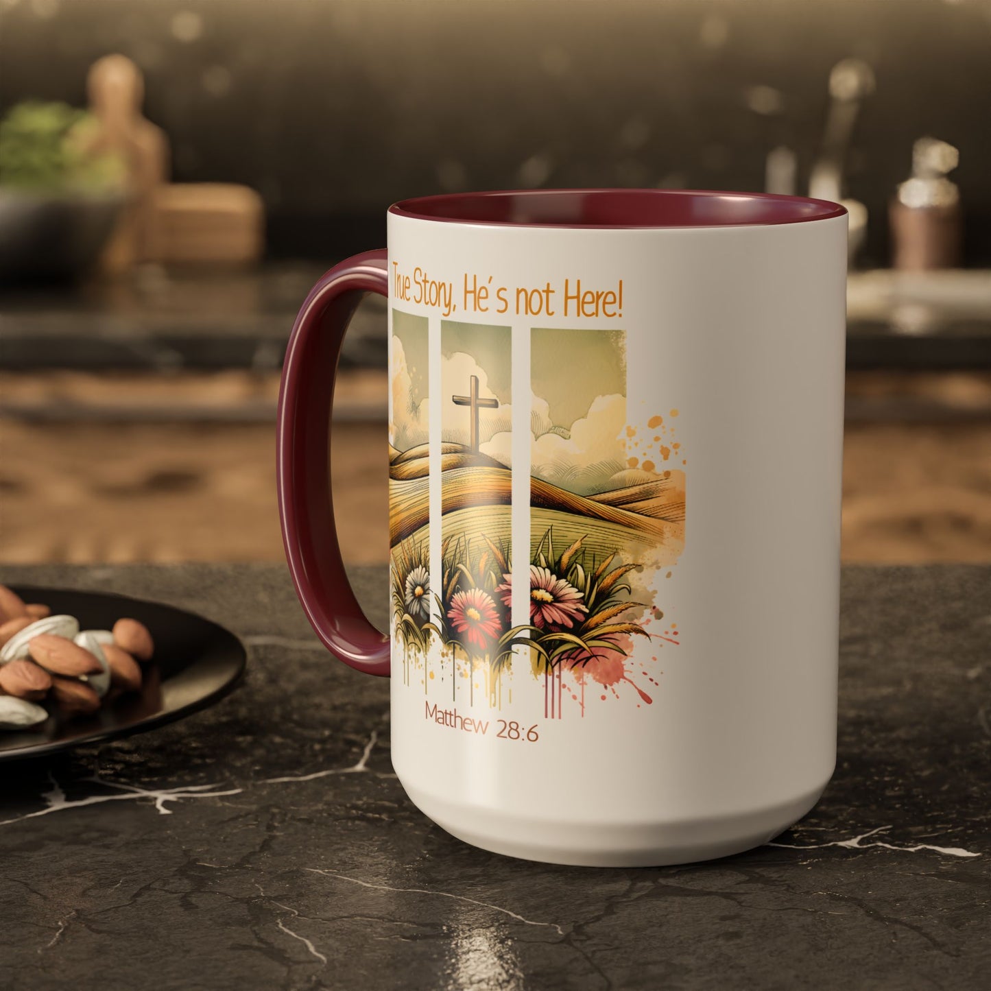 Inspirational Colorful Mug - True Story, He's Not Here! - Perfect for Gifting & Everyday Use