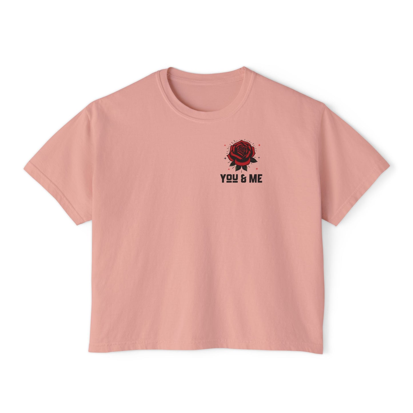 You and Me Valentine Women's Comfort Colors Boxy Tee