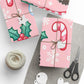 Wrapping Papers - Pink Ginger Bread Holiday Collection - Matte or Glossy Finish - 90gsm Paper