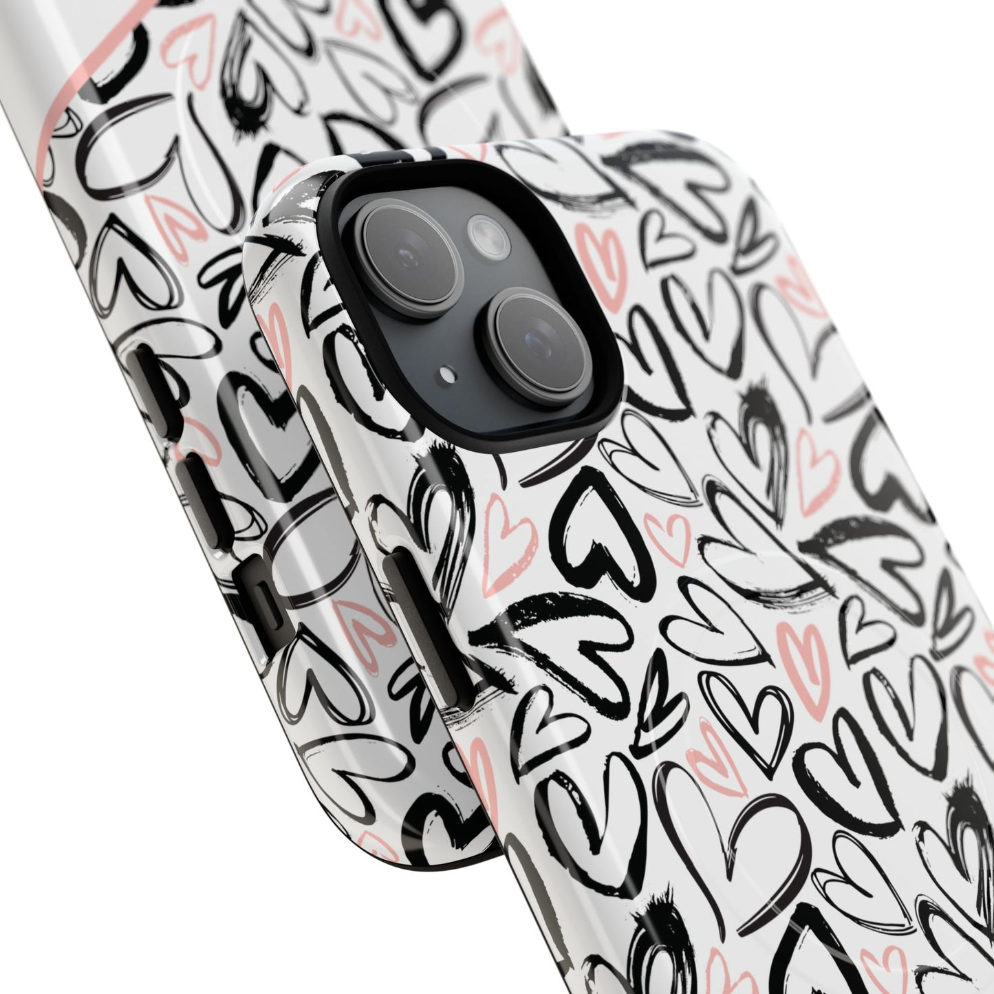 Heart Scribbles Tough Magnetic MagSafe®Case - Cute, Stylish, Gifts for Her, Love, Valentine's Day,  iPhone® 13, 14, 15, 16, 17, Pro, Pro Max, Plus Cases.