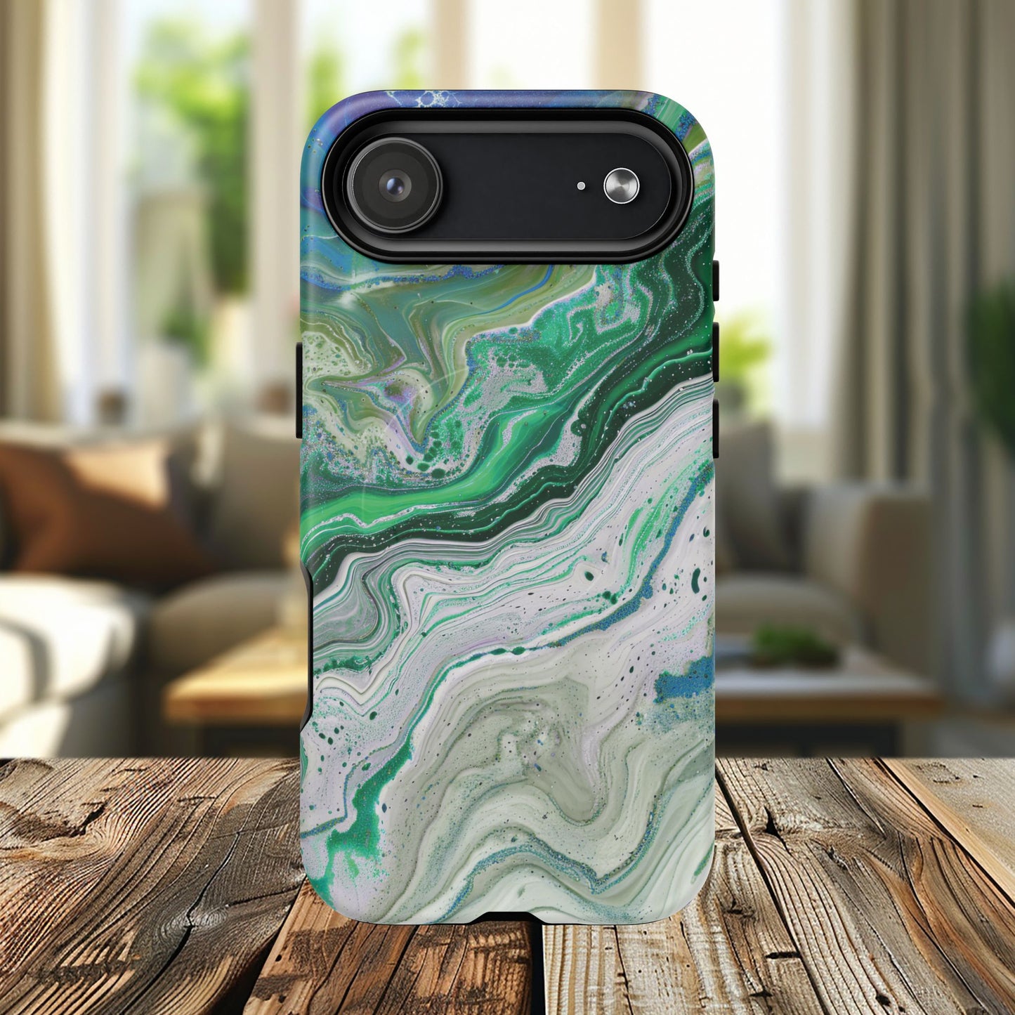 Marbled Tough iPhone Case, Magnetic Protector, Stylish Tech Accessory, Durable iPhone Cover, Unique Gift Idea