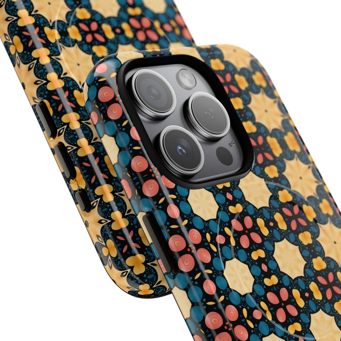 Celestial Spice Tiling Colorful Tough Magnetic iPhone Case, Unique iPhone Cover, Artistic Mobile Shell, Durable Design Accessory, Trendy Gift Idea, MagSafe® iPhone Case.