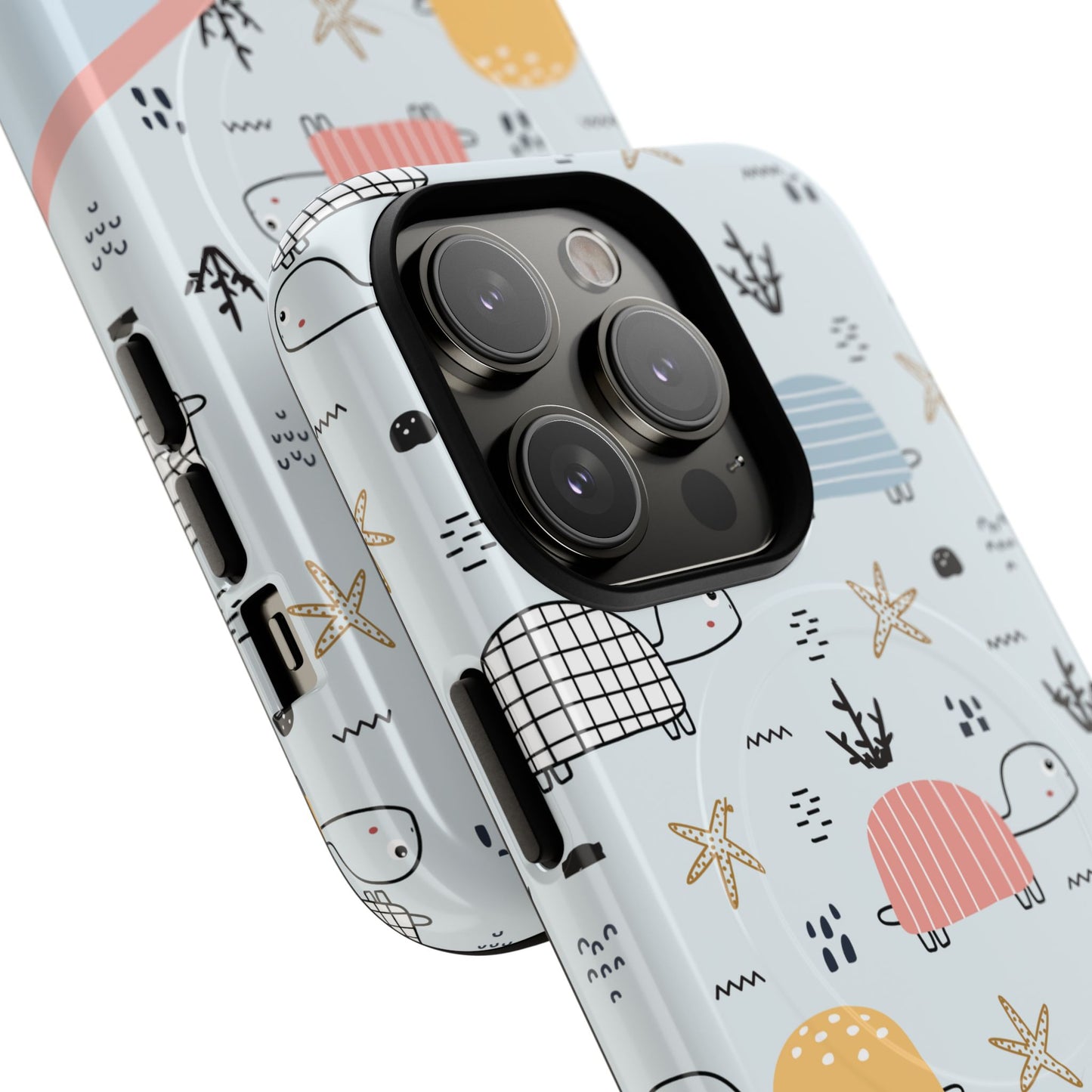 Personalized Cute Turtle Tough Magnetic MagSafe® Cell Cover, Ocean Theme Case, Sea Life Gift for Beach Lovers, iPhone® 13, 14, iPhone 15, iPhone 16, iPhone 17, Pro, Pro Max, Plus Cases.