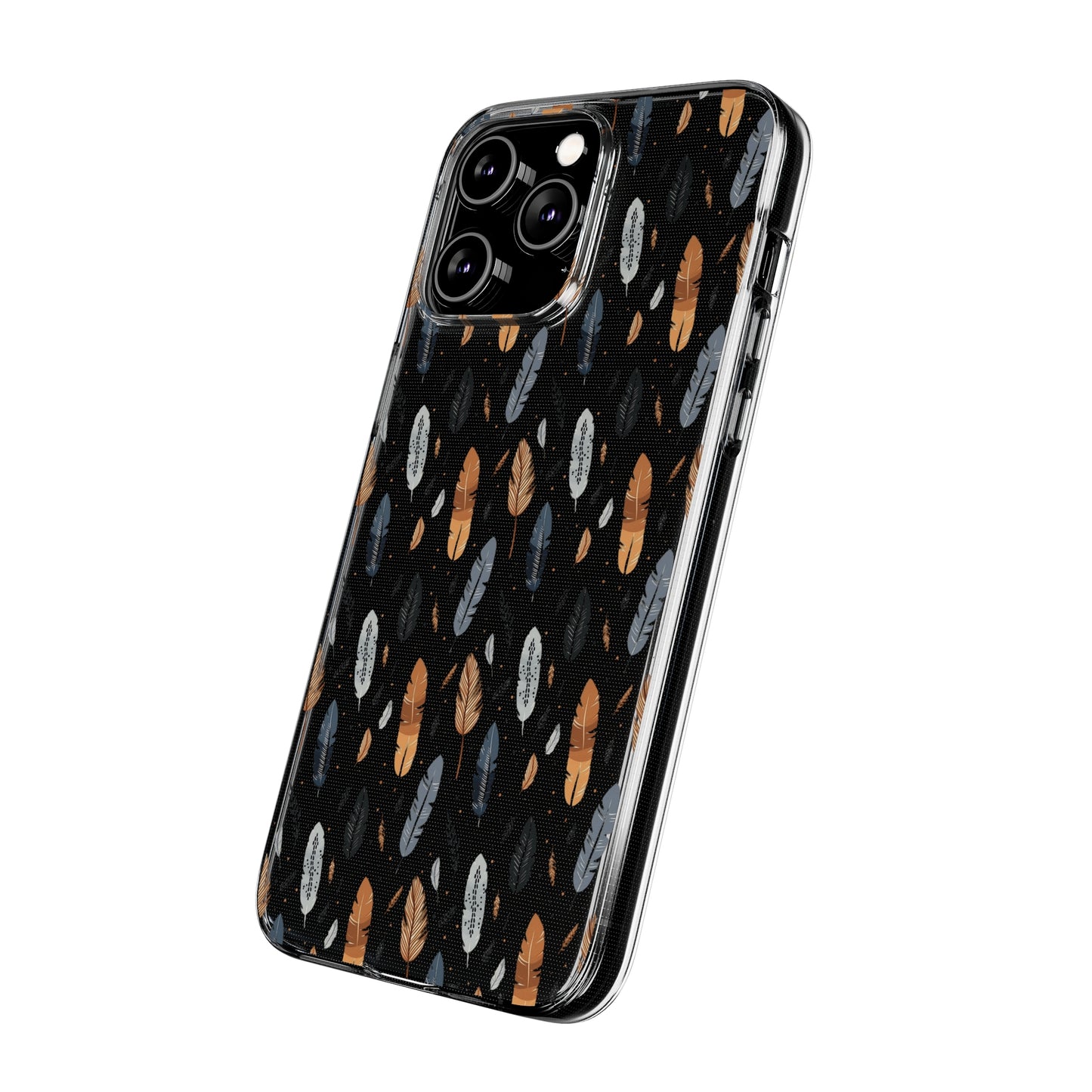 Whispering Feathers Clear Silicone iPhone Cases