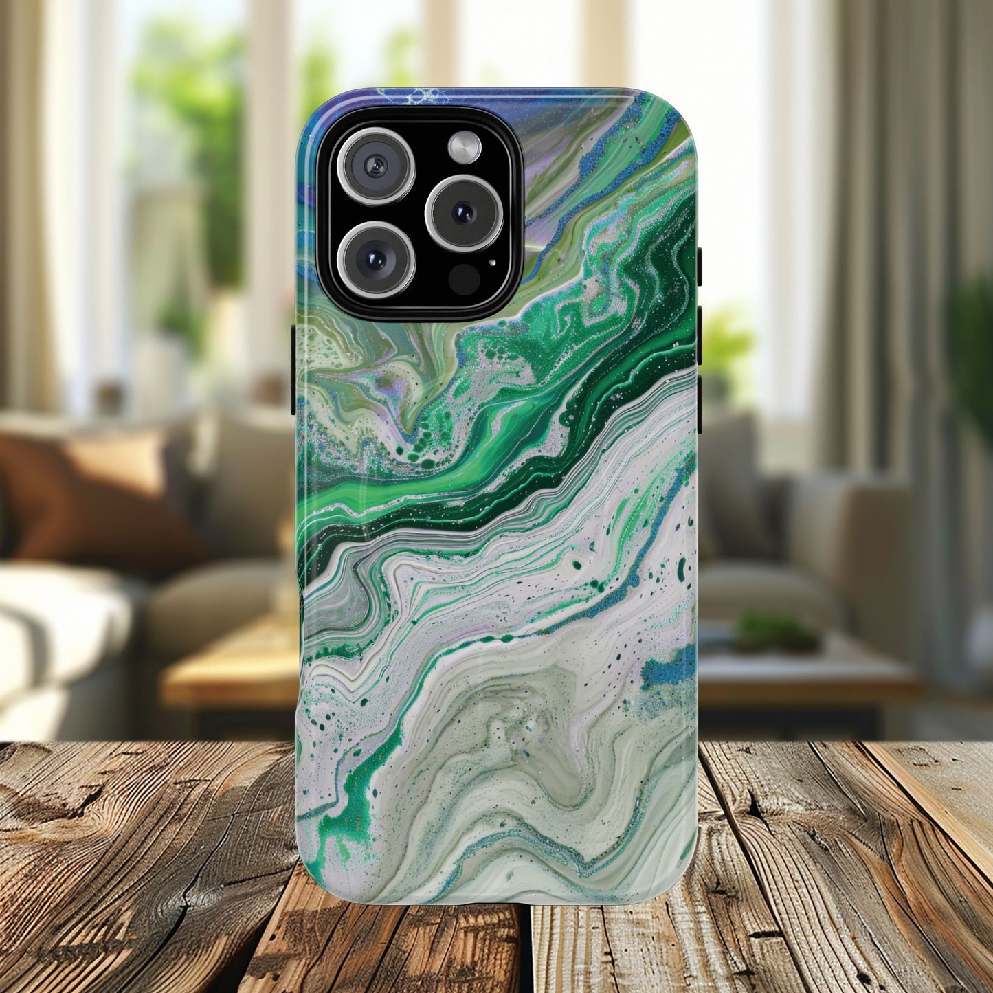 Marbled Tough iPhone Case, Magnetic Protector, Stylish Tech Accessory, Durable iPhone Cover, Unique Gift Idea