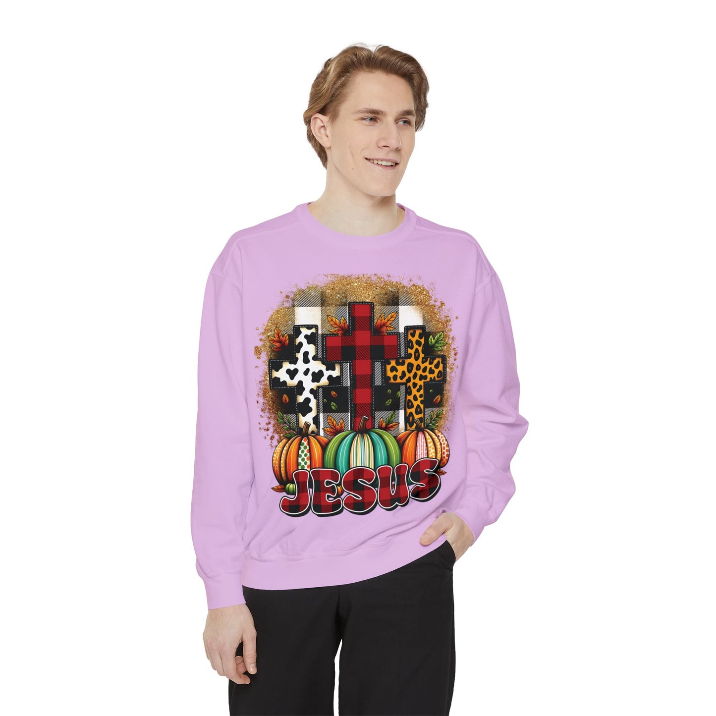 Faithful Harvest Cross Unisex Garment-Dyed Sweatshirt