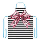 Striped Pink Animal Print Bow Chef's Apron