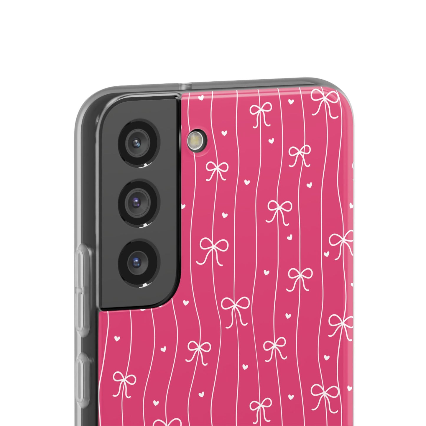Personalized Pink Bow Coquette Slim Flexi iPhone and Samsung Cases — Custom Name or Affirmation