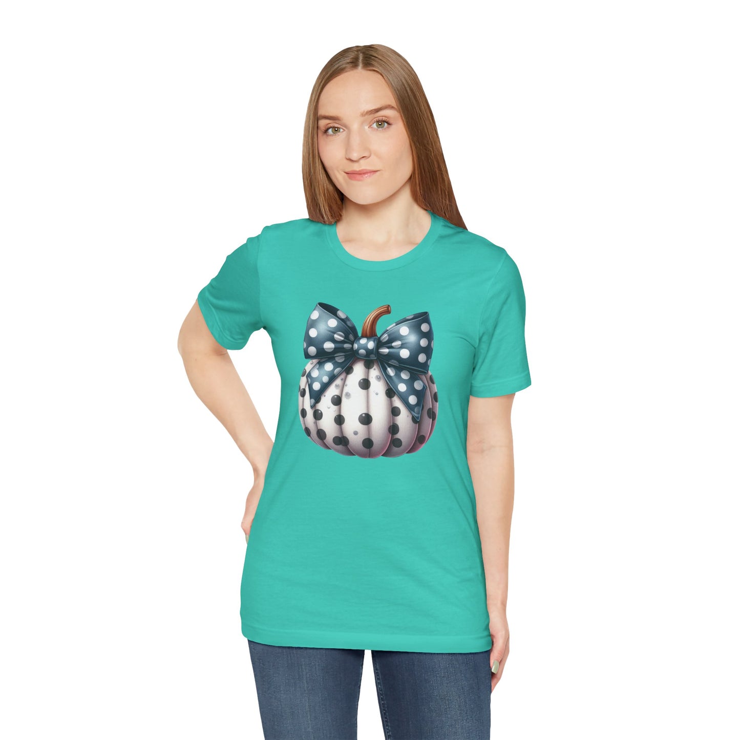 Polka Dot Pumpkin Charm Unisex Jersey Short Sleeve Tee