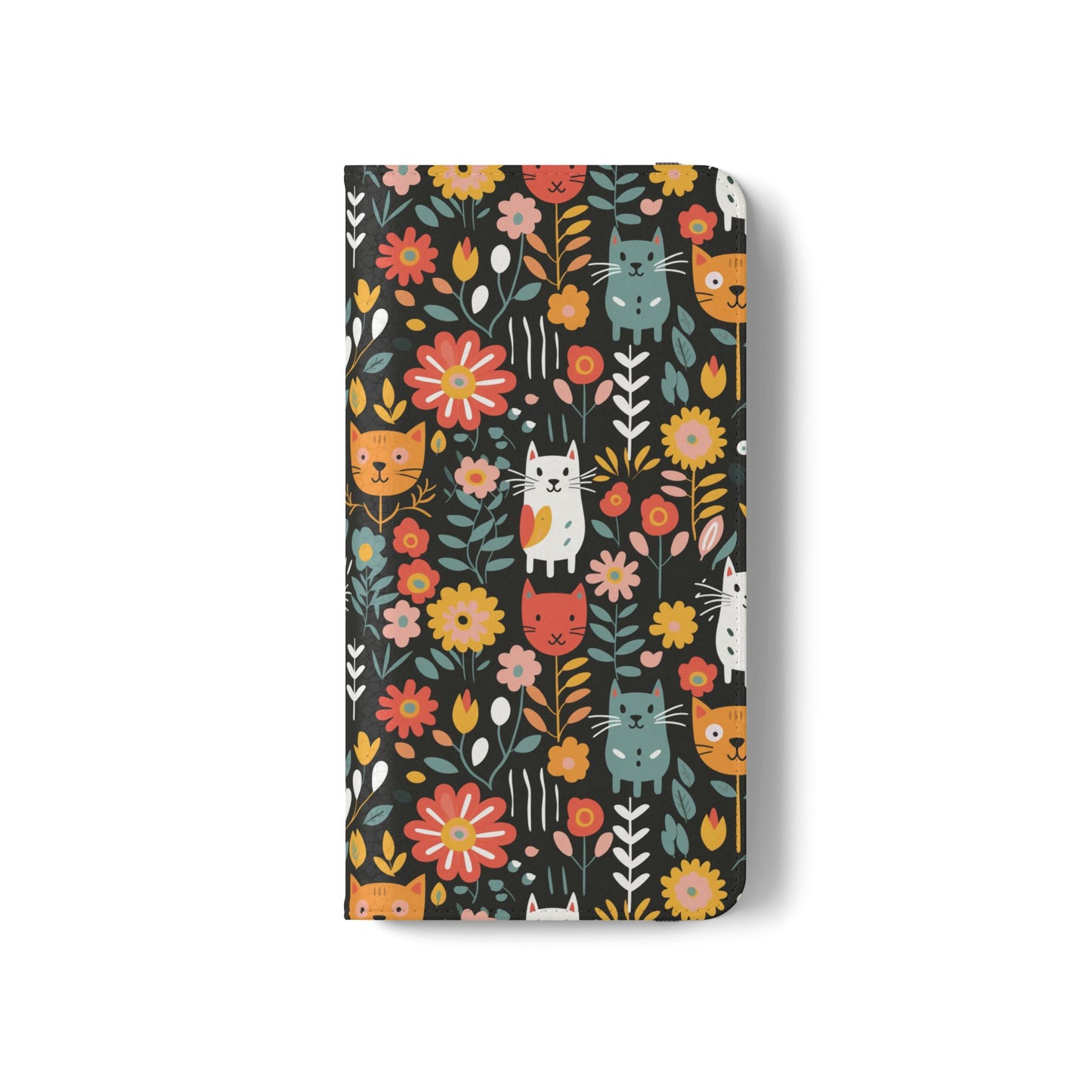 Whimsical Feline Garden iPhone and Samsung Flip Cases