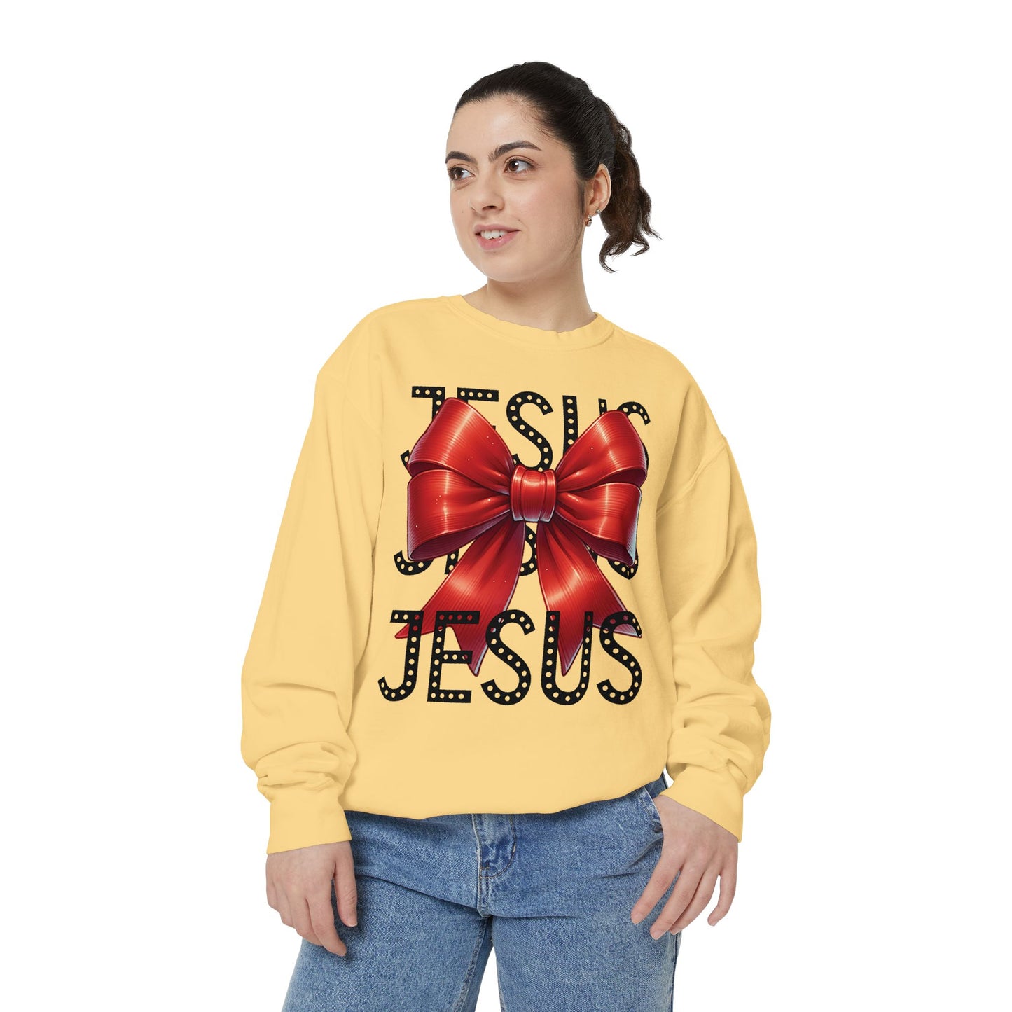 JESUS Charm Unisex Garment-Dyed Sweatshirt