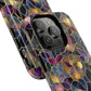 Chromatic Bloom Tough iPhone Magnetic Case, Tough iPhone Cover, Floral iPhone Accessory, Birthday Gift, Elegant Tech Decor, MagSafe Stained Glass Pattern.
