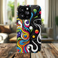 Vibrant Yin Yang Pop Splash Tough Magnetic iPhone Cases, Bold Artwork, Customizable Protection, Gift for Tech Lovers, Colorful iPhone Accessories
