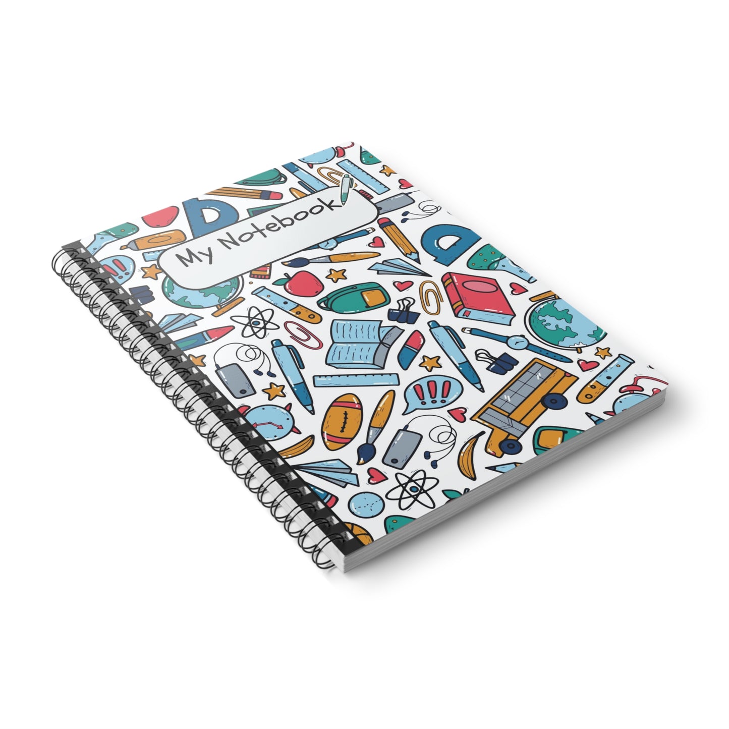 Black School Doodles Softcover Notebook, A5 (PY)